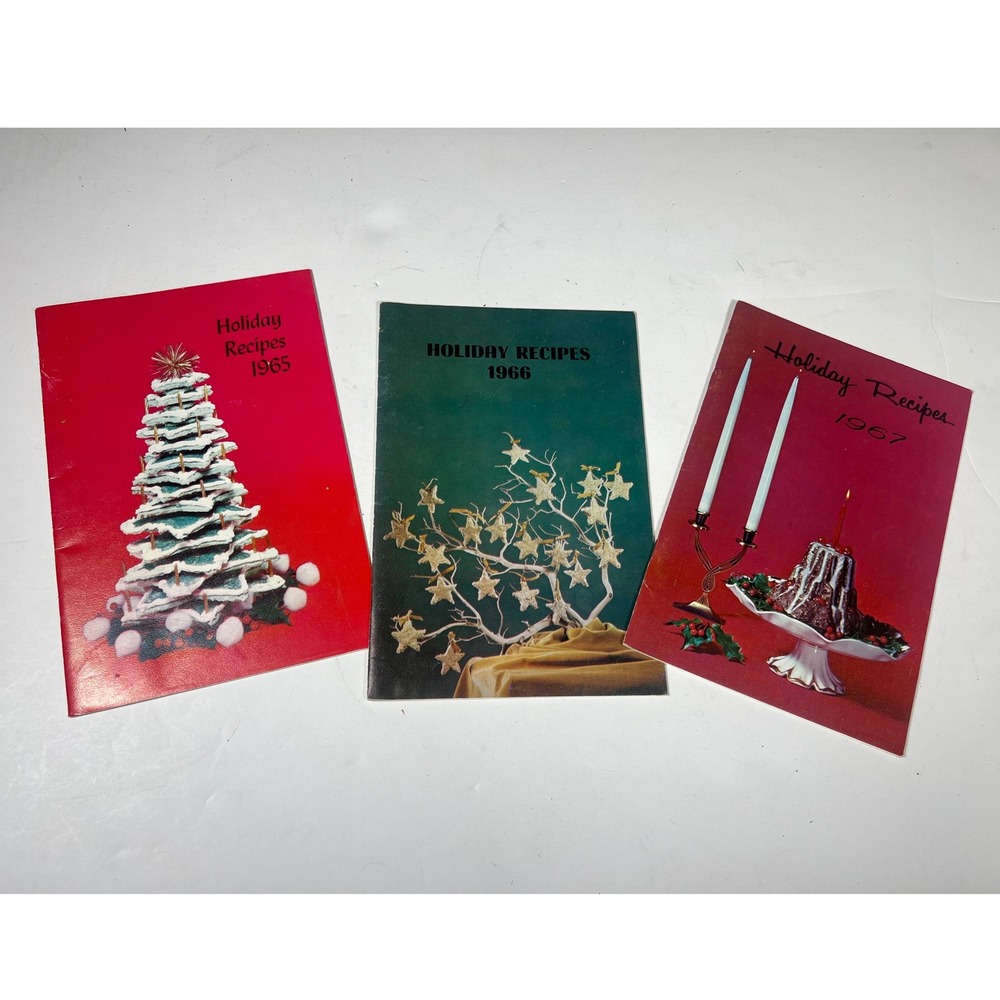 Lot of 3 Vintage Holiday Recipes‎ Cookbooks 1965 1966 1967 Peoples Natural Gas